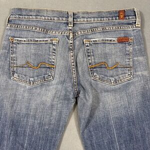 7 For All Mankind Jeans Womens 28 Boot Cut Low Rise Stretch  WHISKERING